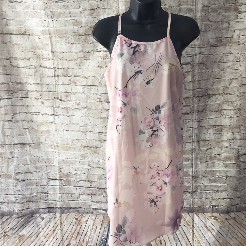 Peach floral swing dress - Picture 2 of 5